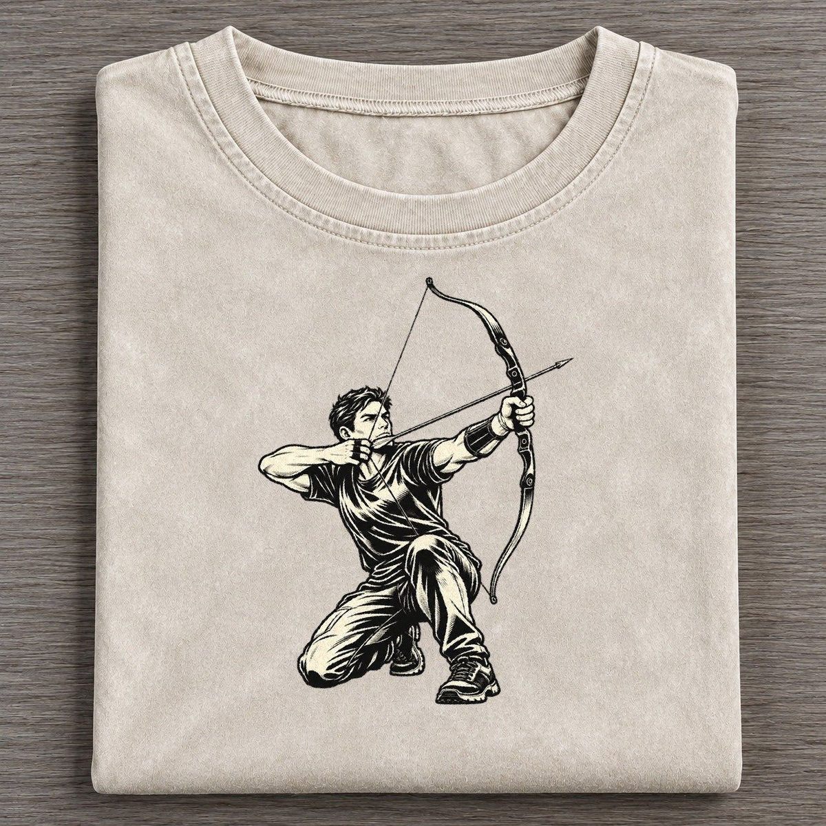 Archer Kneeling Aim Global Sports Ink Figures Vintage T-shirt – Off White