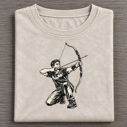 Archer Kneeling Aim Global Sports Ink Figures Vintage T-shirt – Off White