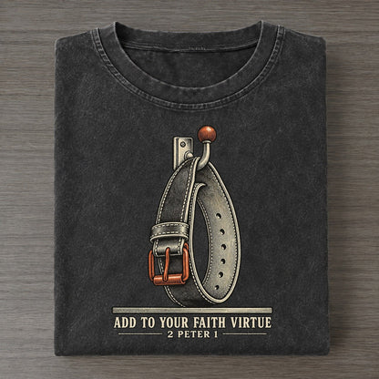 Add To Your Faith Virtue The Rep Counter Vintage T-shirt – Black
