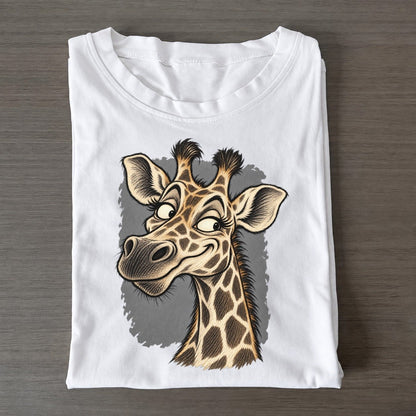 Giraffe Expressive Portrait Wild Grin Gallery Classic T-shirt – White