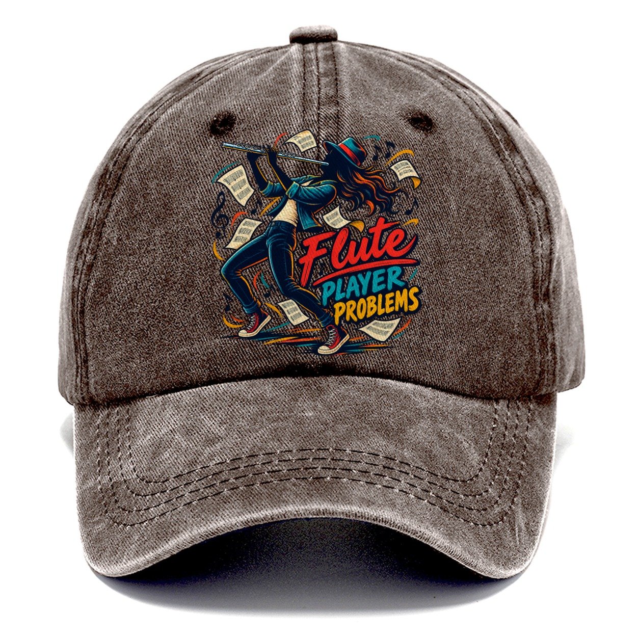 Flute Player Problems Music Instruments Classic Cap – Brown