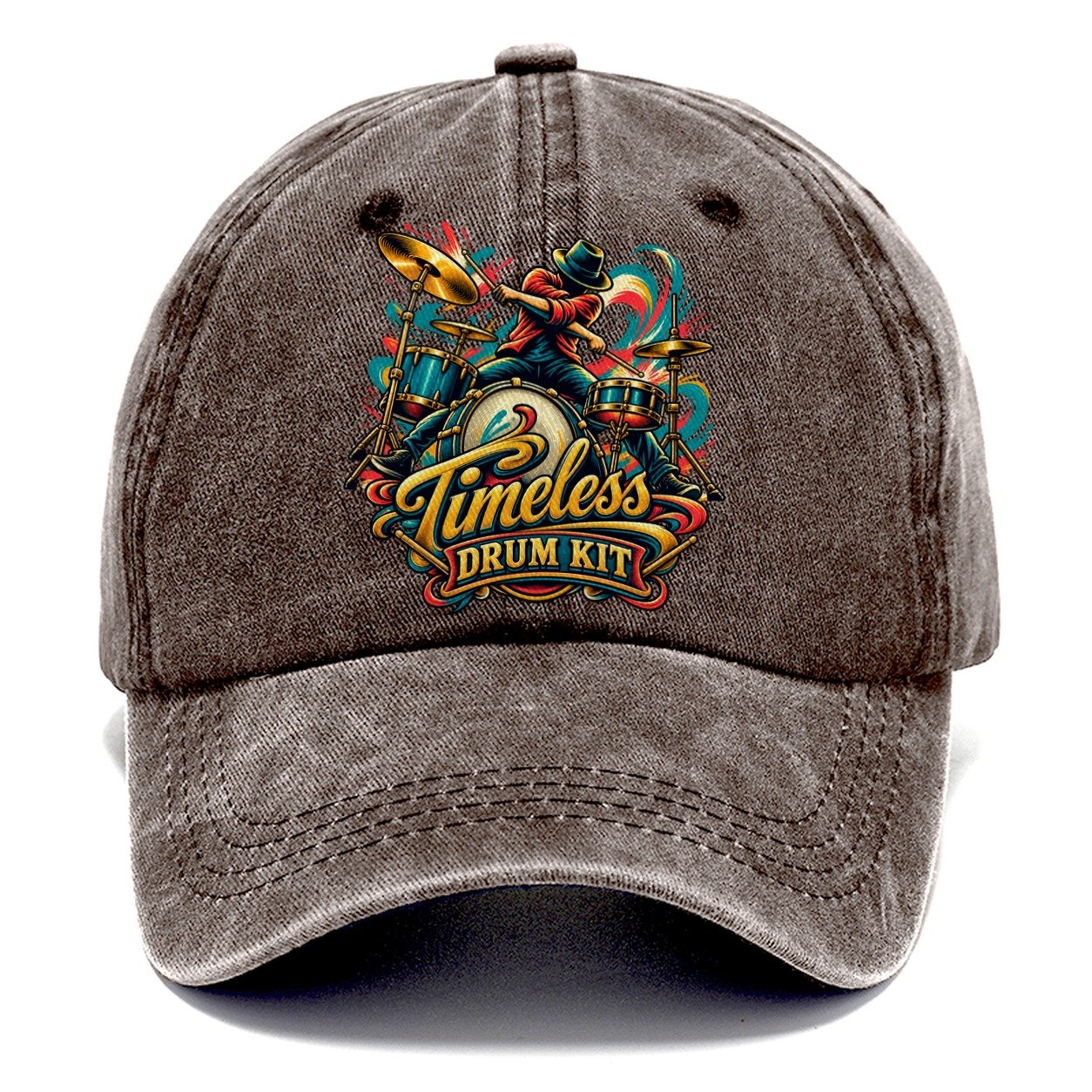 Timeless Drum Kit Music Instruments Classic Cap – Brown