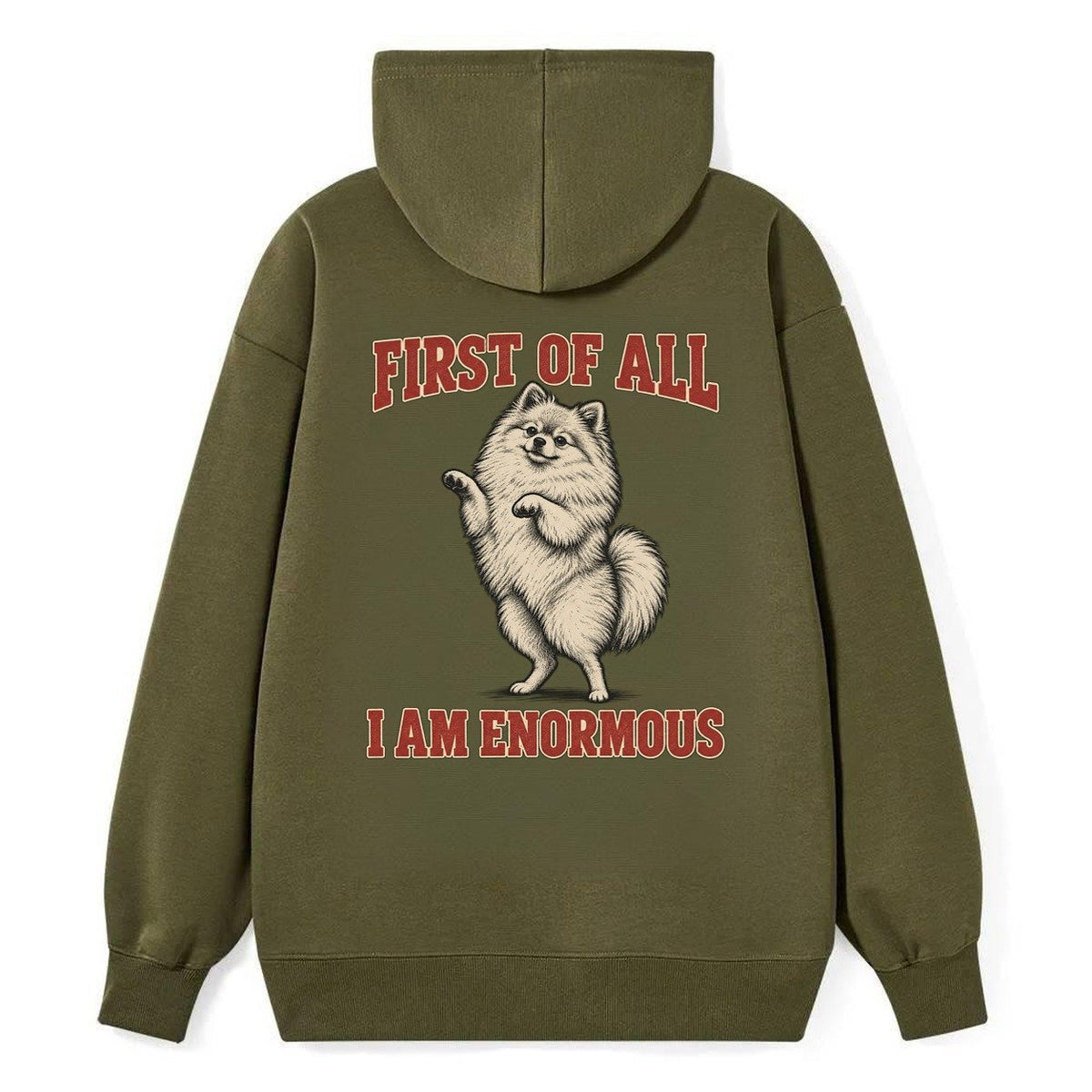 Pomeranian Dog Declarations Classic Pullover Hoodie – Armygreen