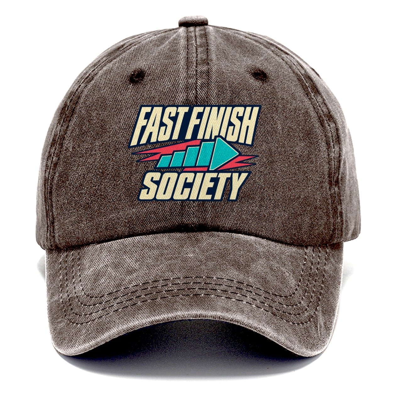 Fast Finish Society 90S Running Clubs Classic Cap – Brown