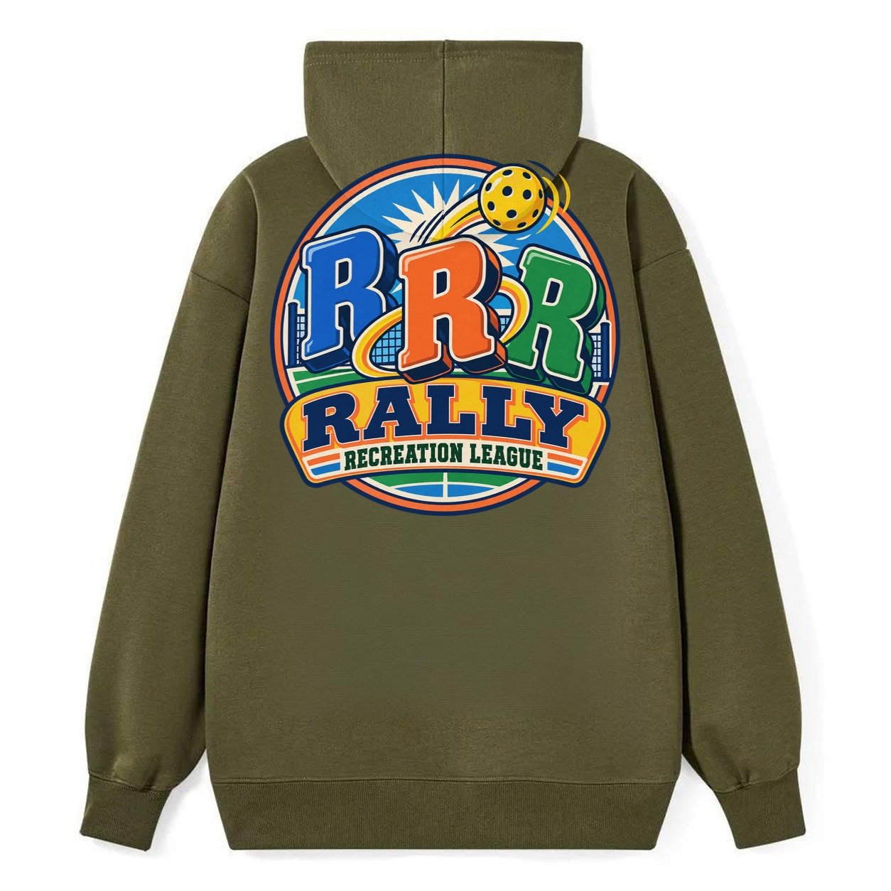 Rally Recreation League Pickleball Life Classic Pullover Hoodie – Armygreen