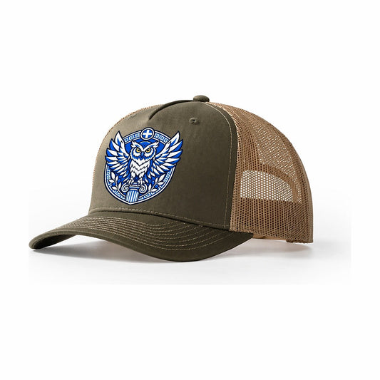 Greece Minimal Emblem Country Logos Trucker Hat – Olive Khaki