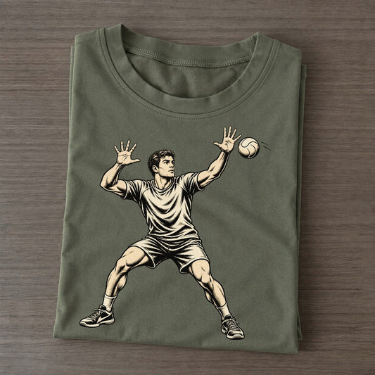 Handball Defensive Block Global Sports Ink Figures Classic T-shirt – Army Green
