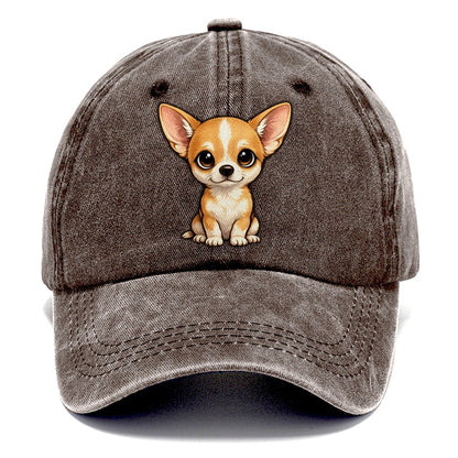 Chihuahua Sitting Sweetheart Classic Cap – Brown