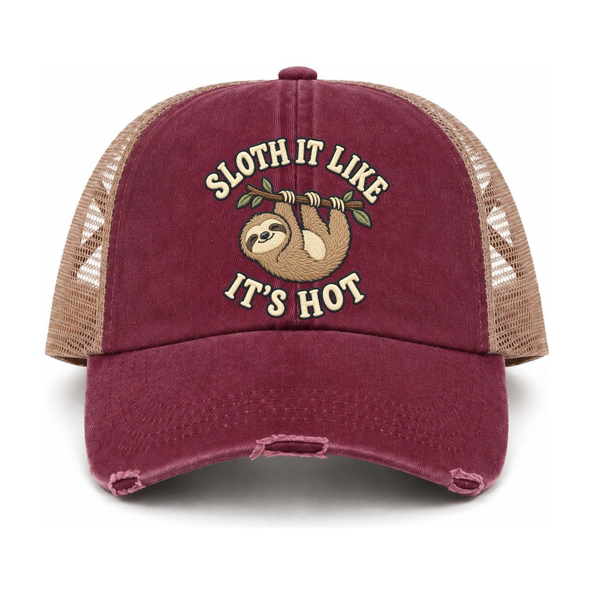 Burgundy-Khaki — front view