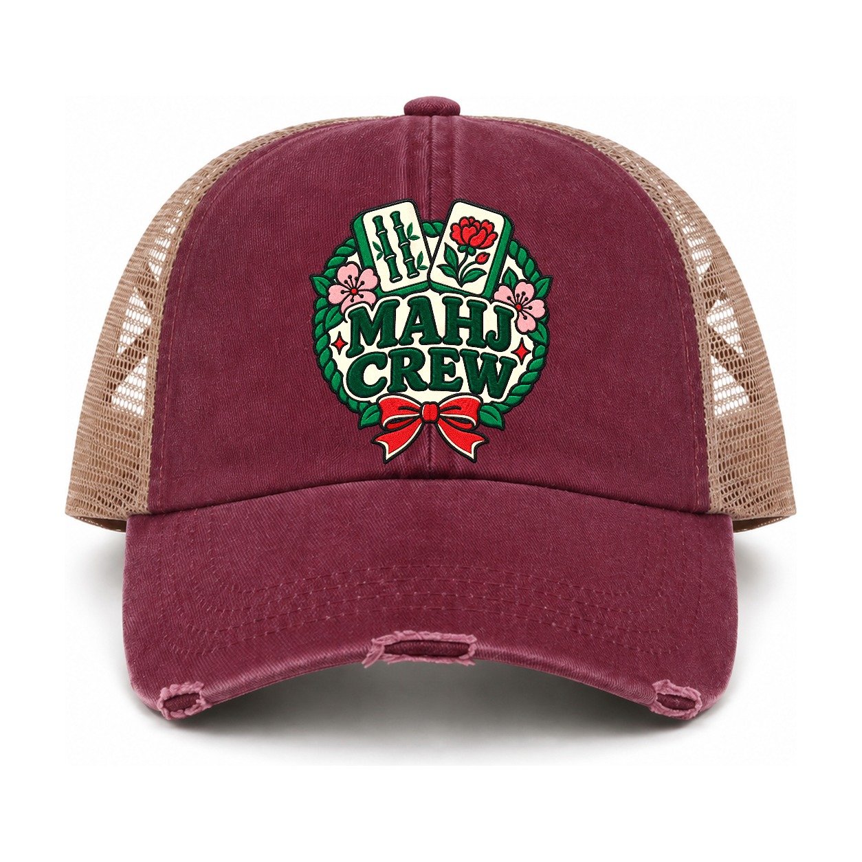 Burgundy-Khaki — front view