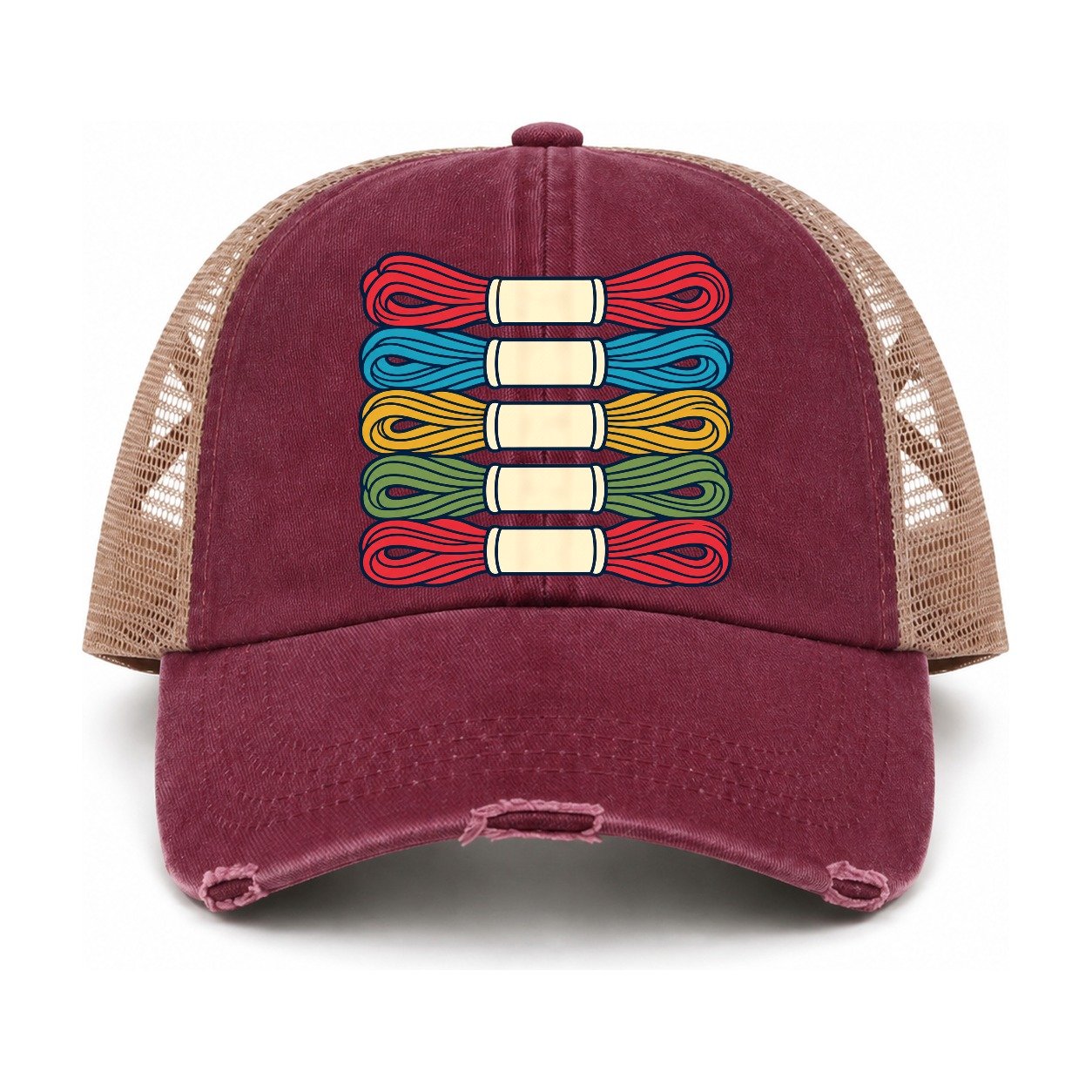 Burgundy-Khaki — front view