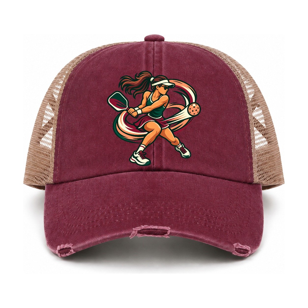 Burgundy-Khaki — front view
