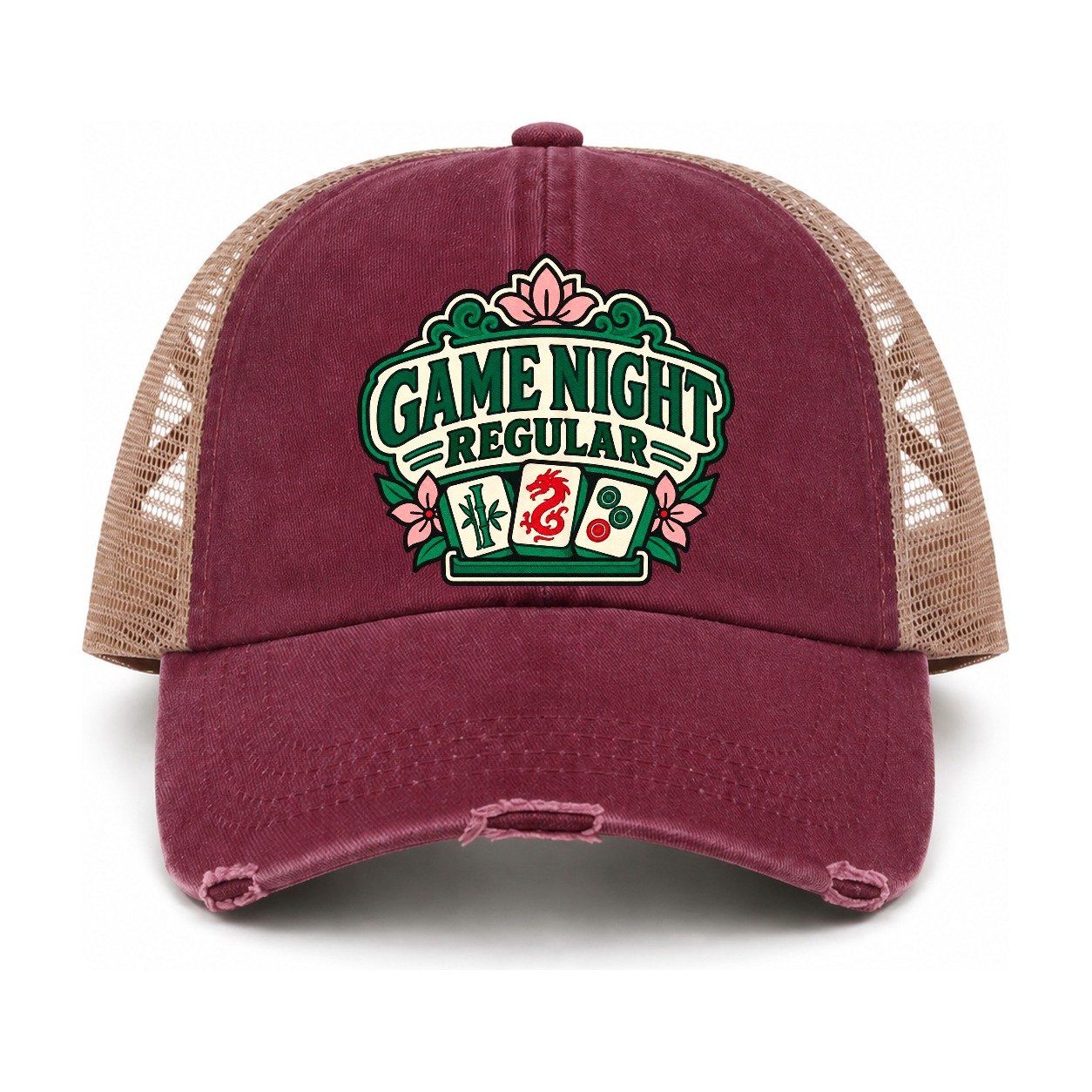 Burgundy-Khaki — front view
