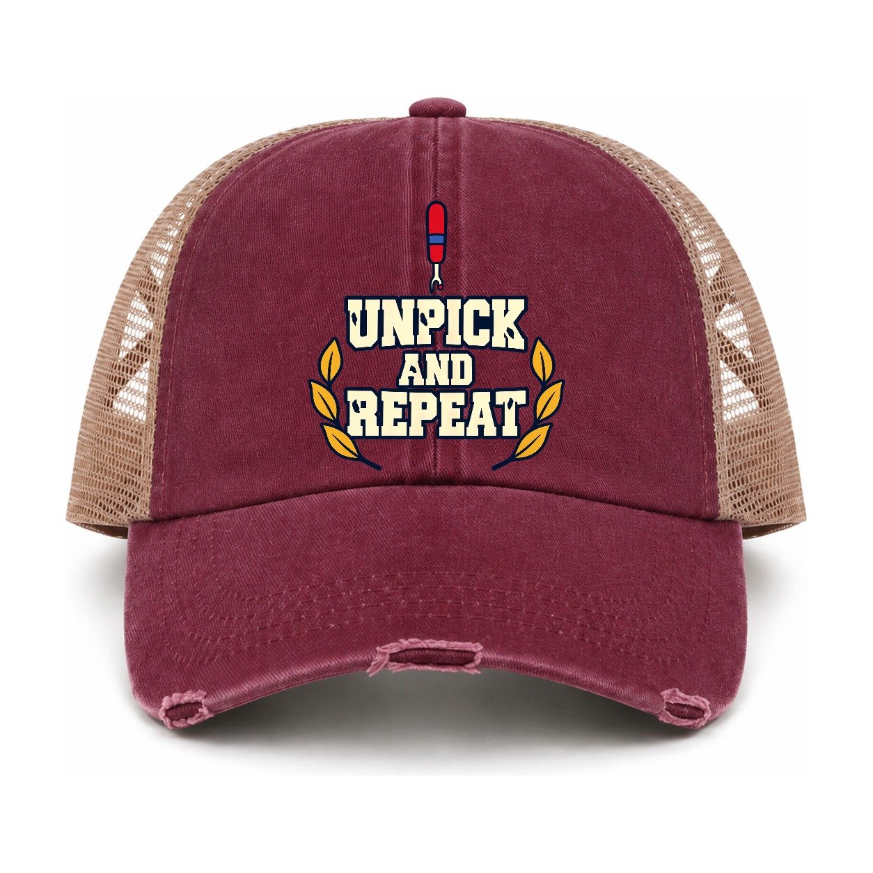 Burgundy-Khaki — front view