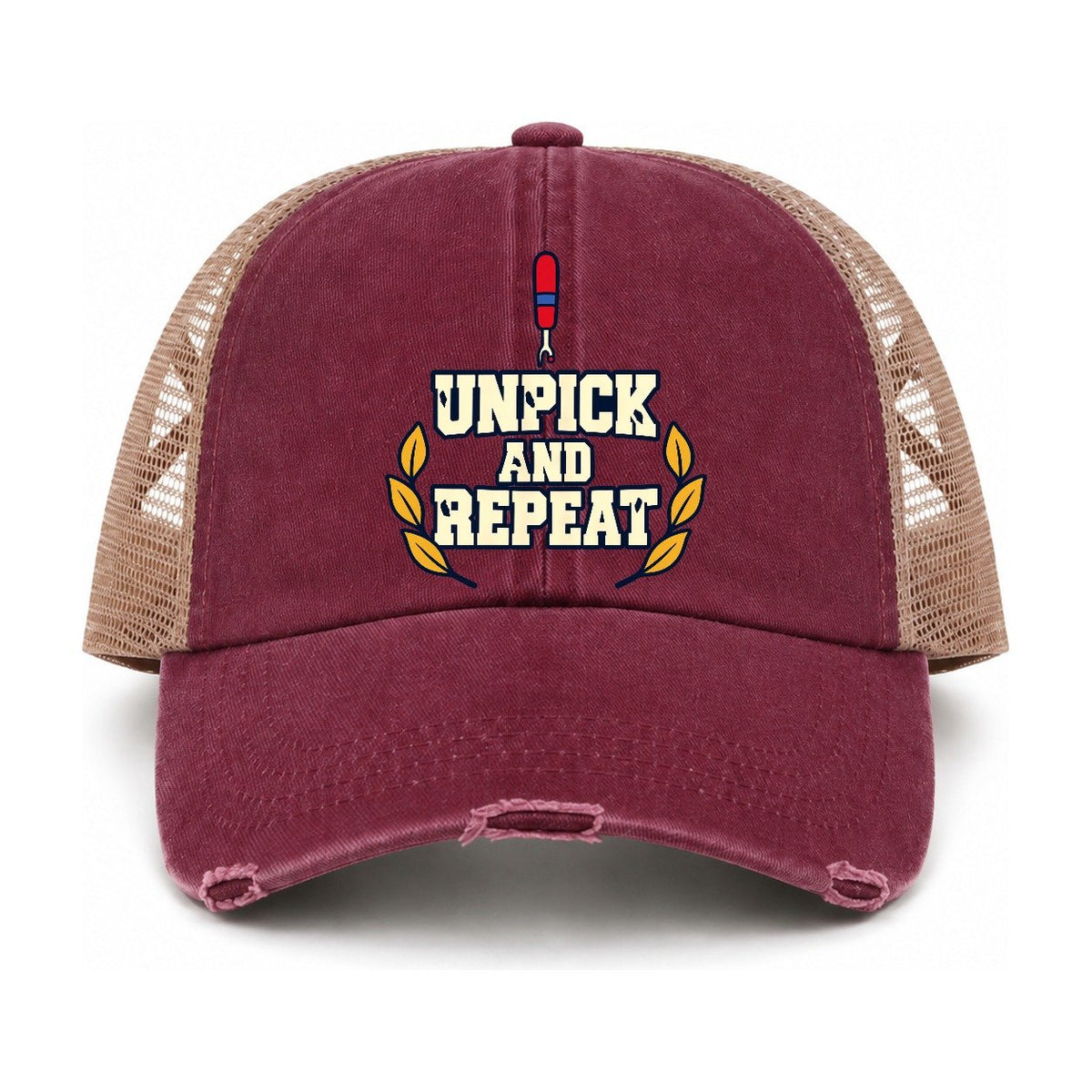 Burgundy-Khaki — front view