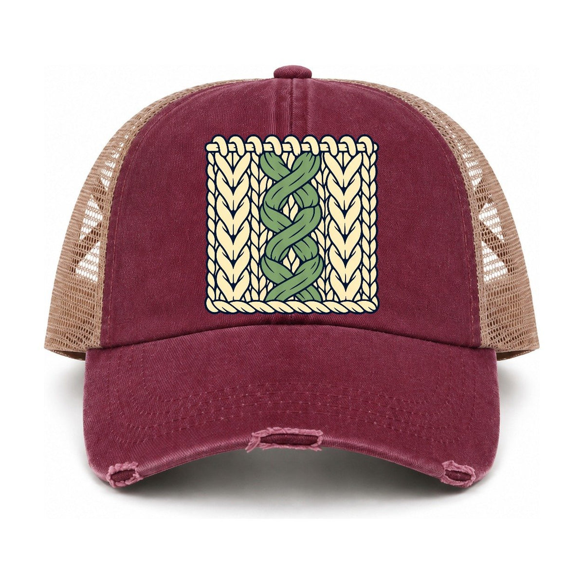 Burgundy-Khaki — front view