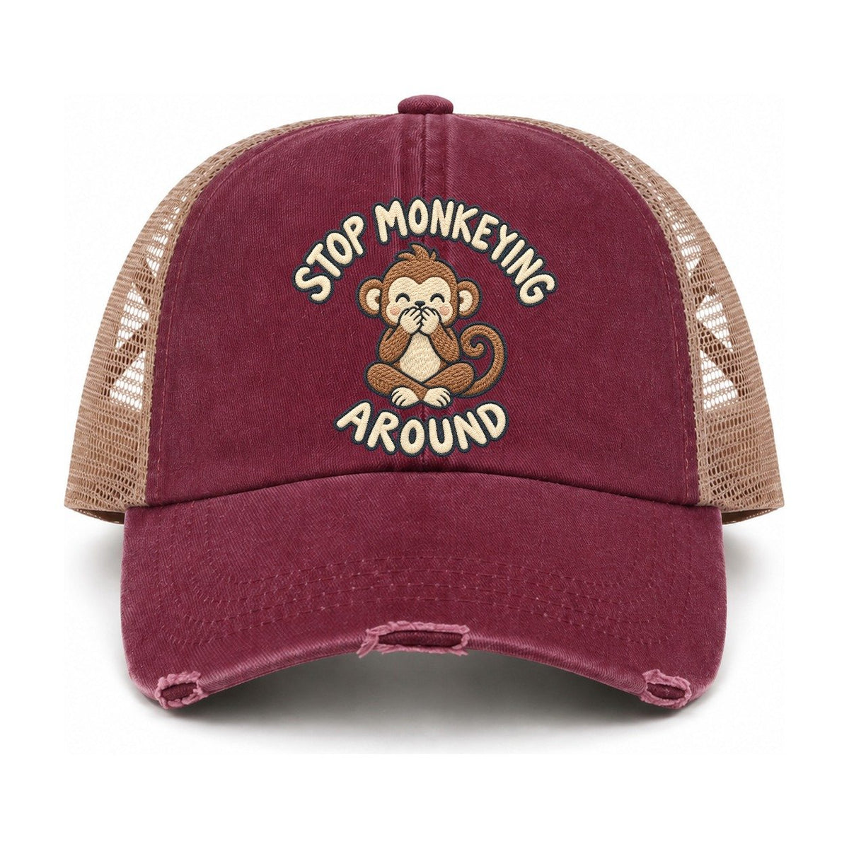 Burgundy-Khaki — front view