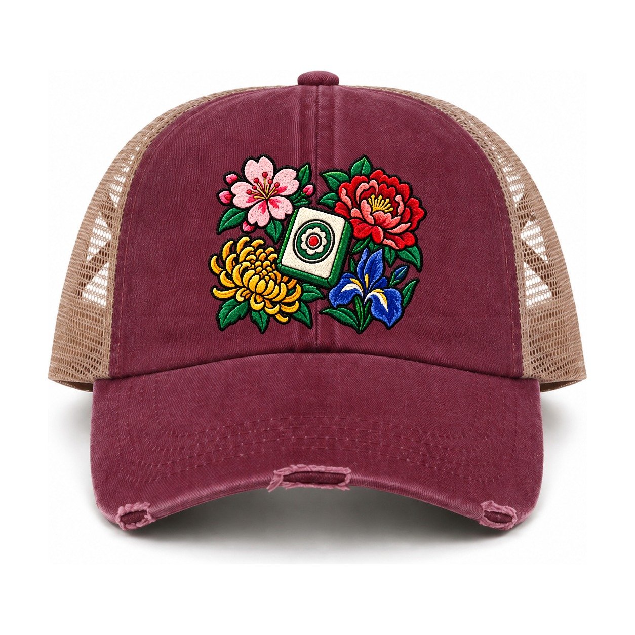 Burgundy-Khaki — front view