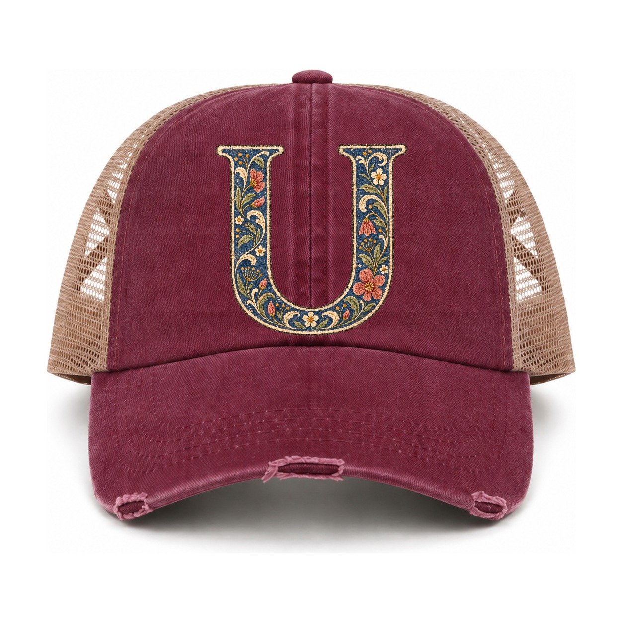Burgundy-Khaki — front view