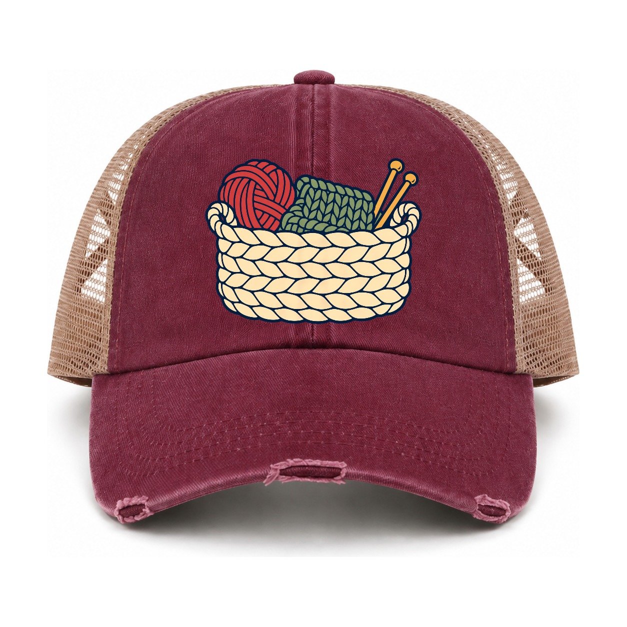Burgundy-Khaki — front view