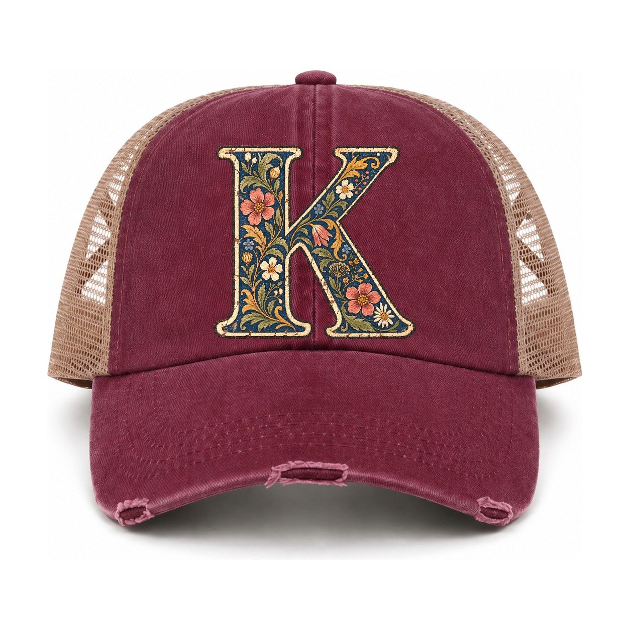 Burgundy-Khaki — front view