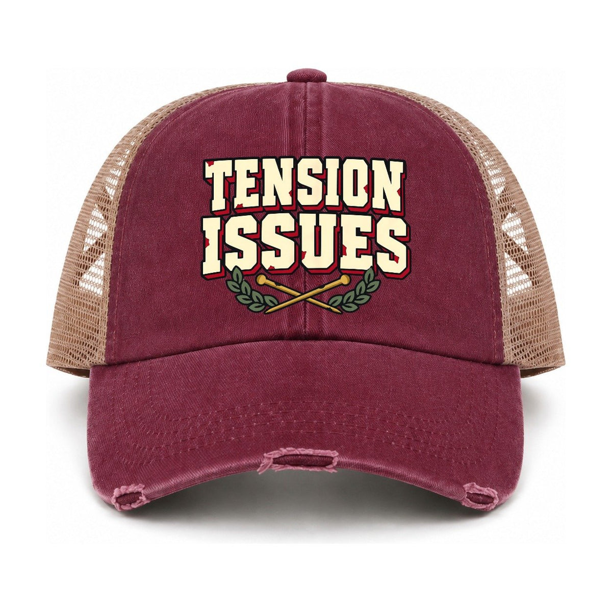Burgundy-Khaki — front view