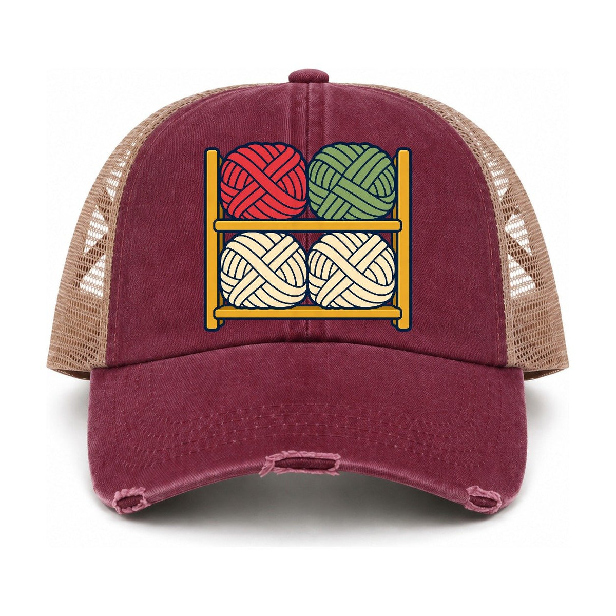 Burgundy-Khaki — front view