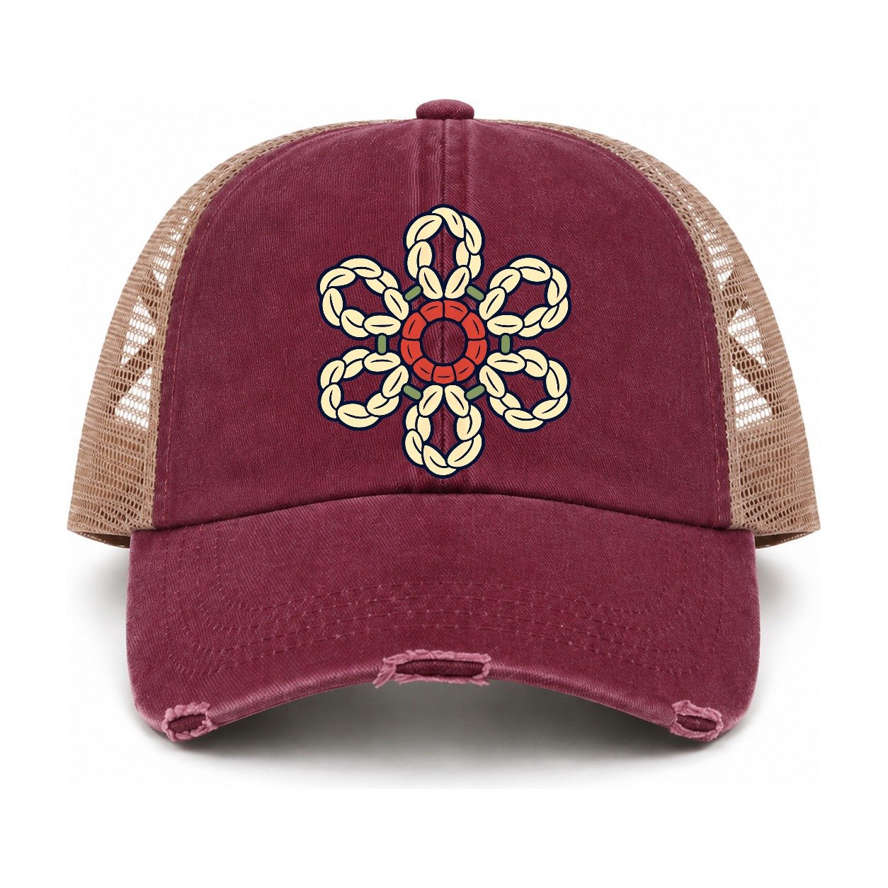 Burgundy-Khaki — front view