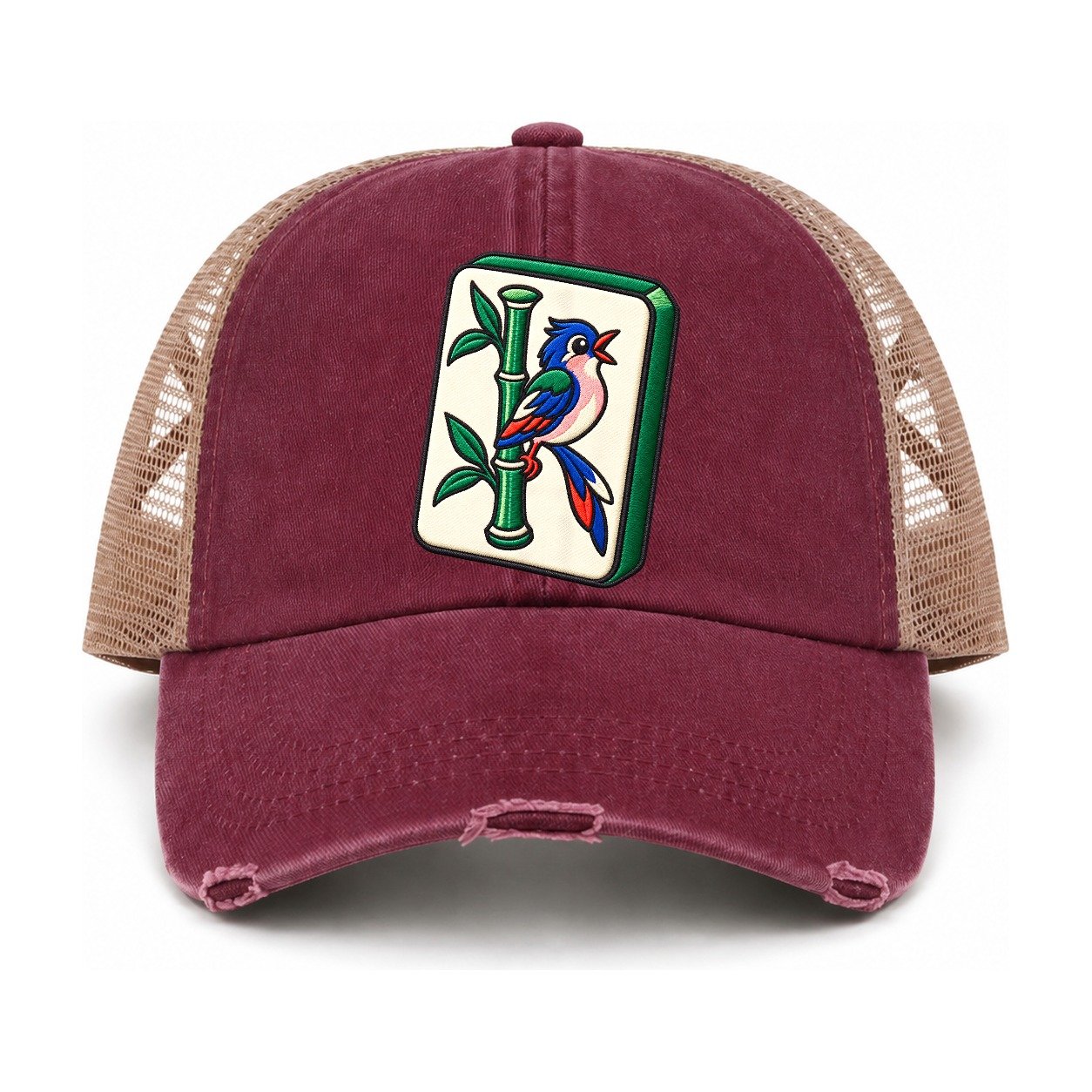 Burgundy-Khaki — front view