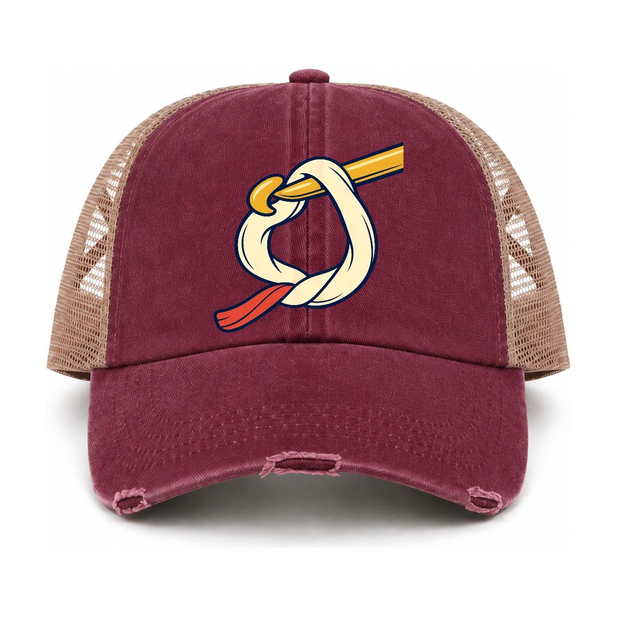 Burgundy-Khaki — front view