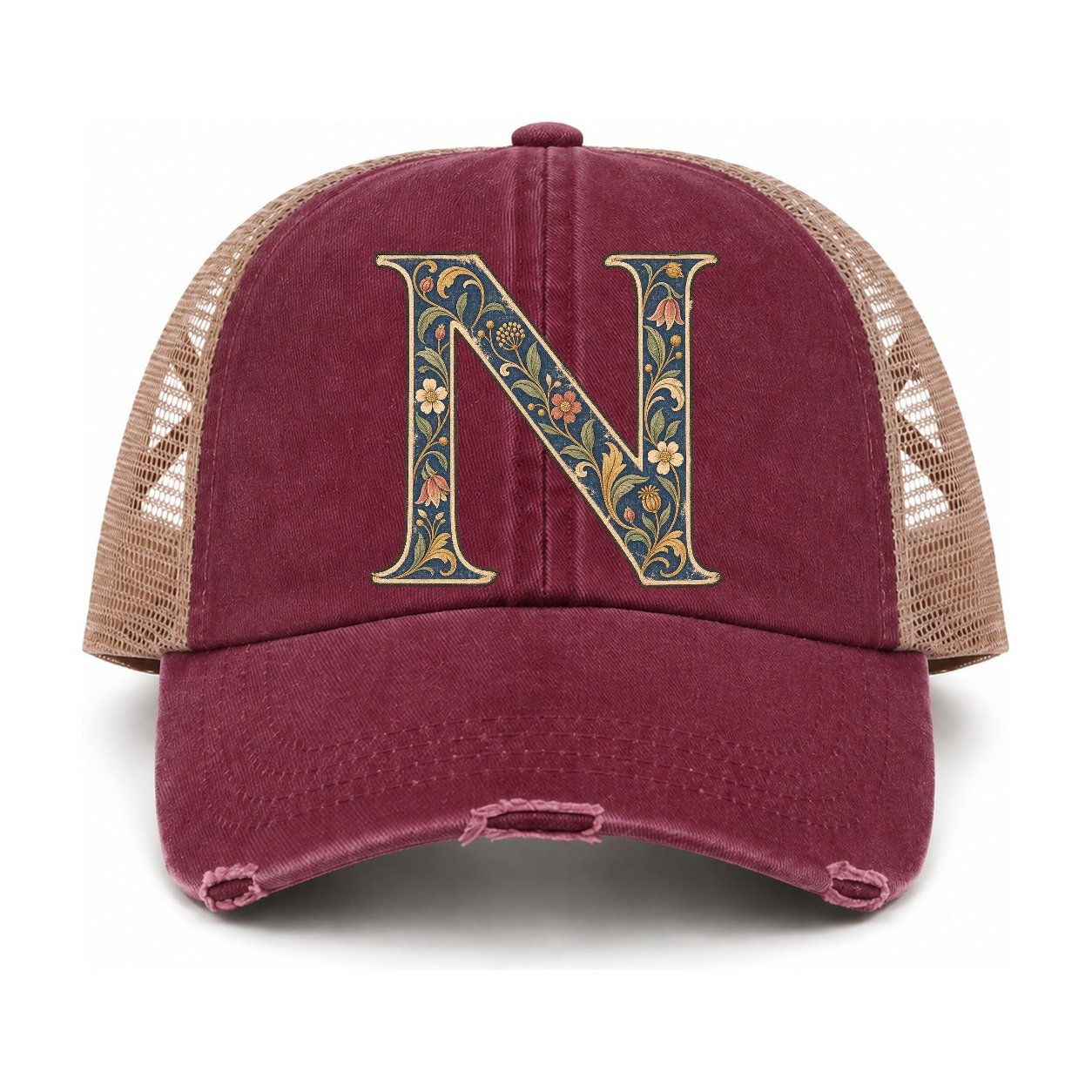 Burgundy-Khaki — front view