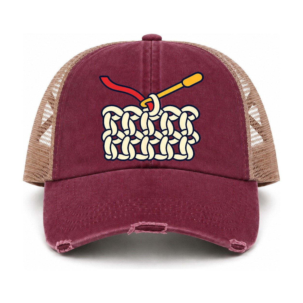 Burgundy-Khaki — front view