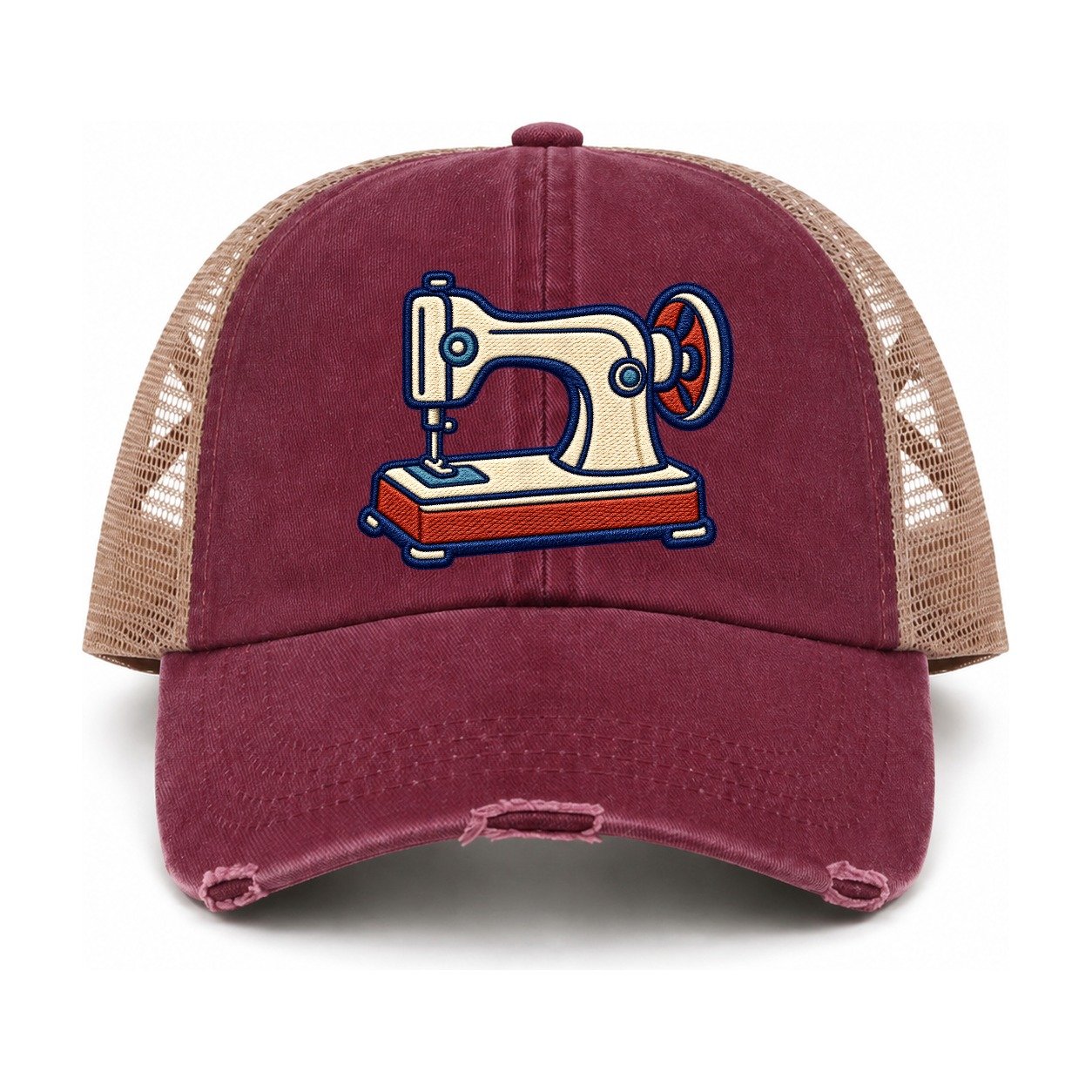 Burgundy-Khaki — front view