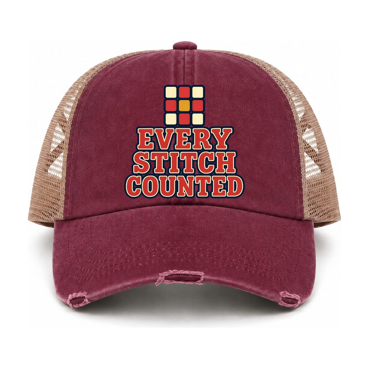Burgundy-Khaki — front view