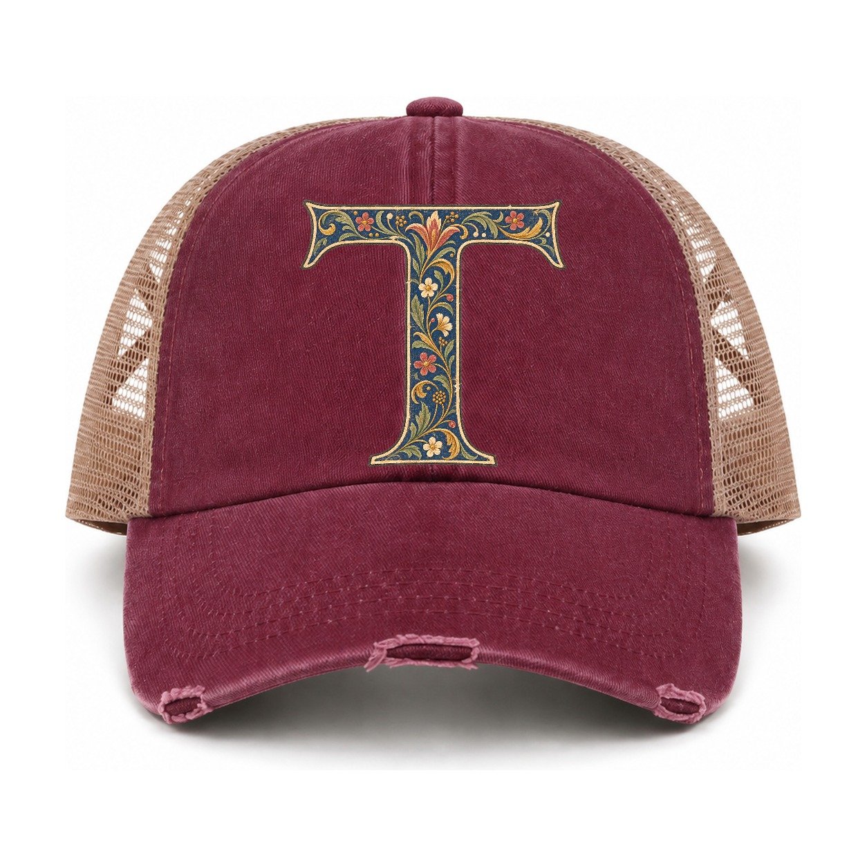 Burgundy-Khaki — front view