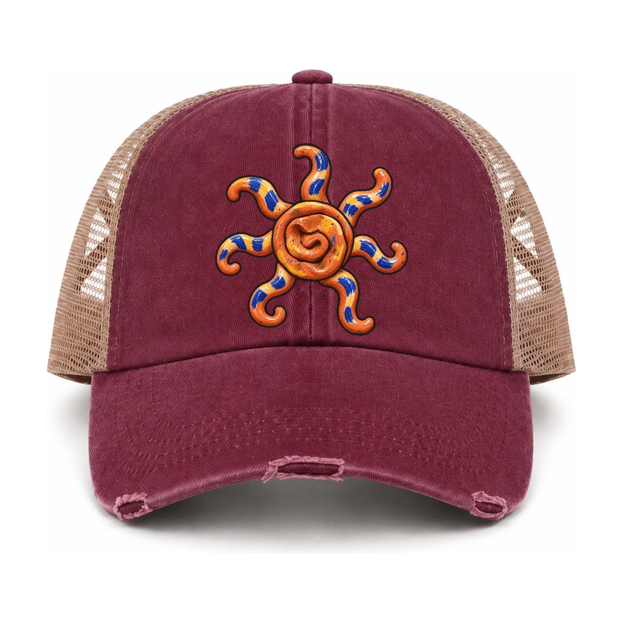 Burgundy-Khaki — front view