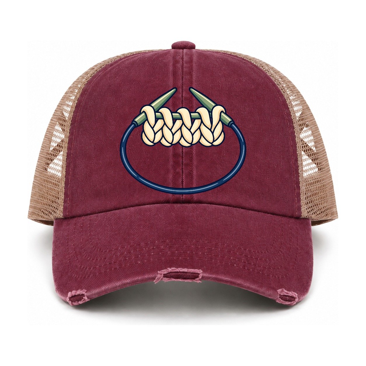 Burgundy-Khaki — front view