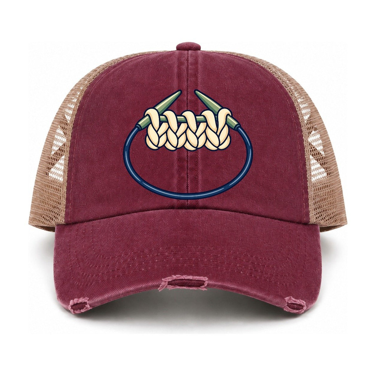 Burgundy-Khaki — front view