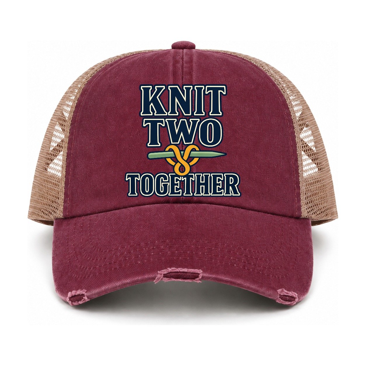 Burgundy-Khaki — front view
