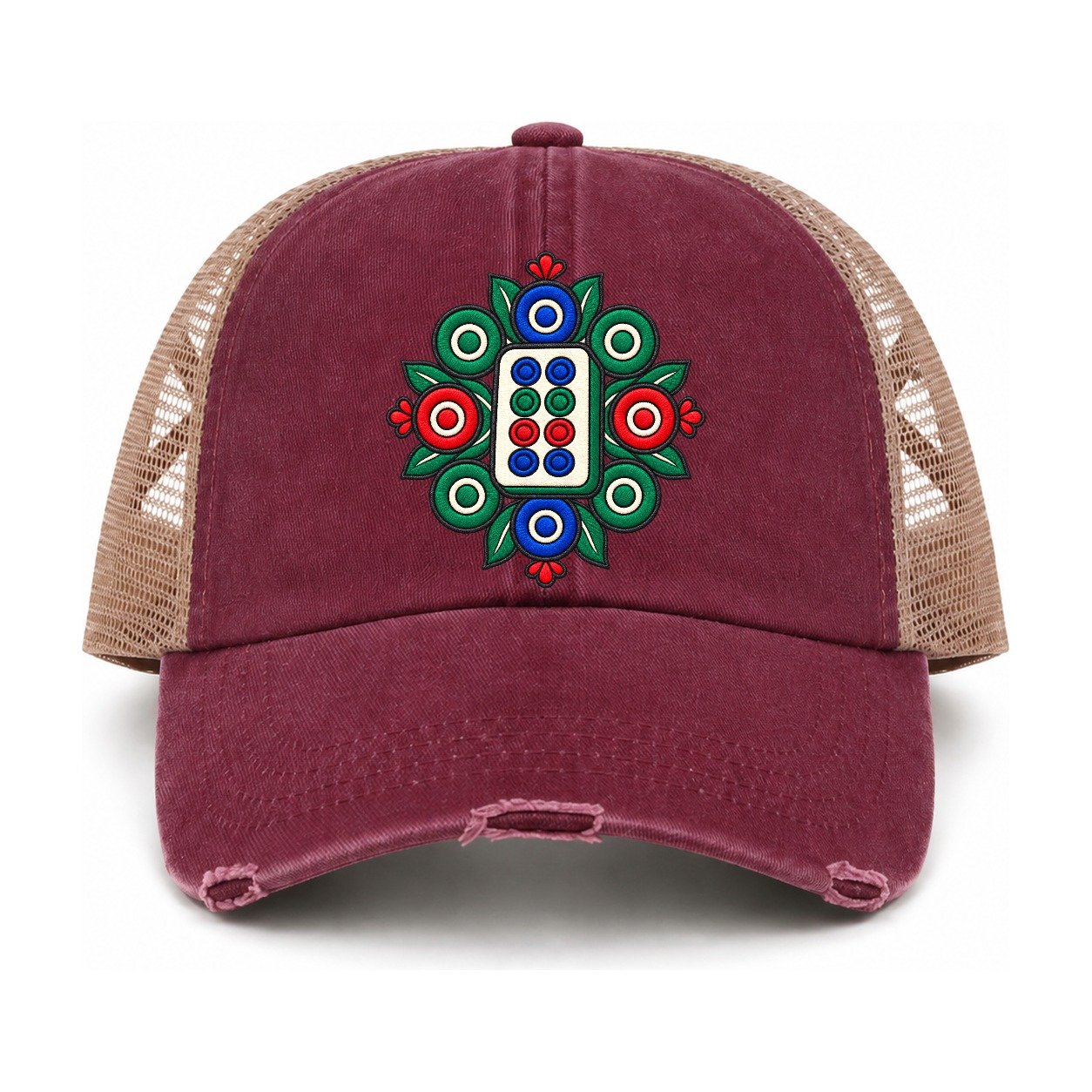 Burgundy-Khaki — front view