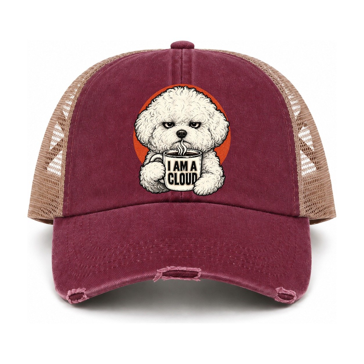 Burgundy-Khaki — front view