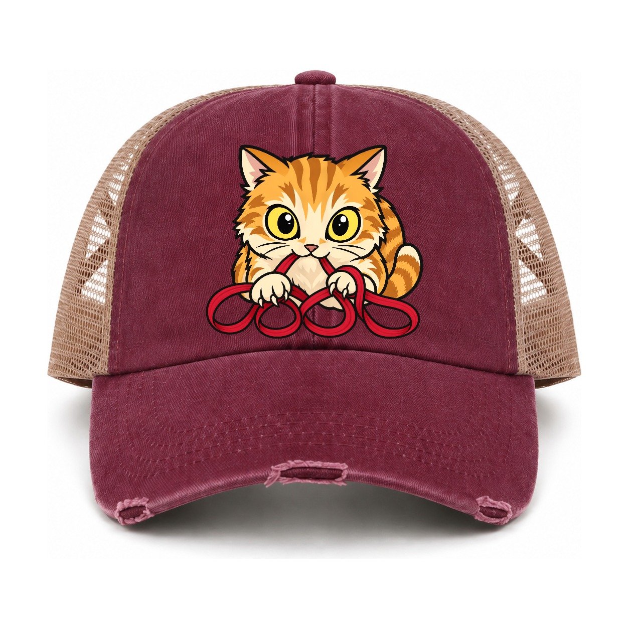 Burgundy-Khaki — front view