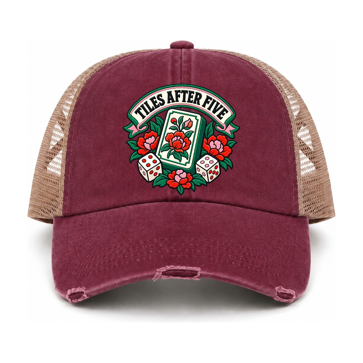 Burgundy-Khaki — front view