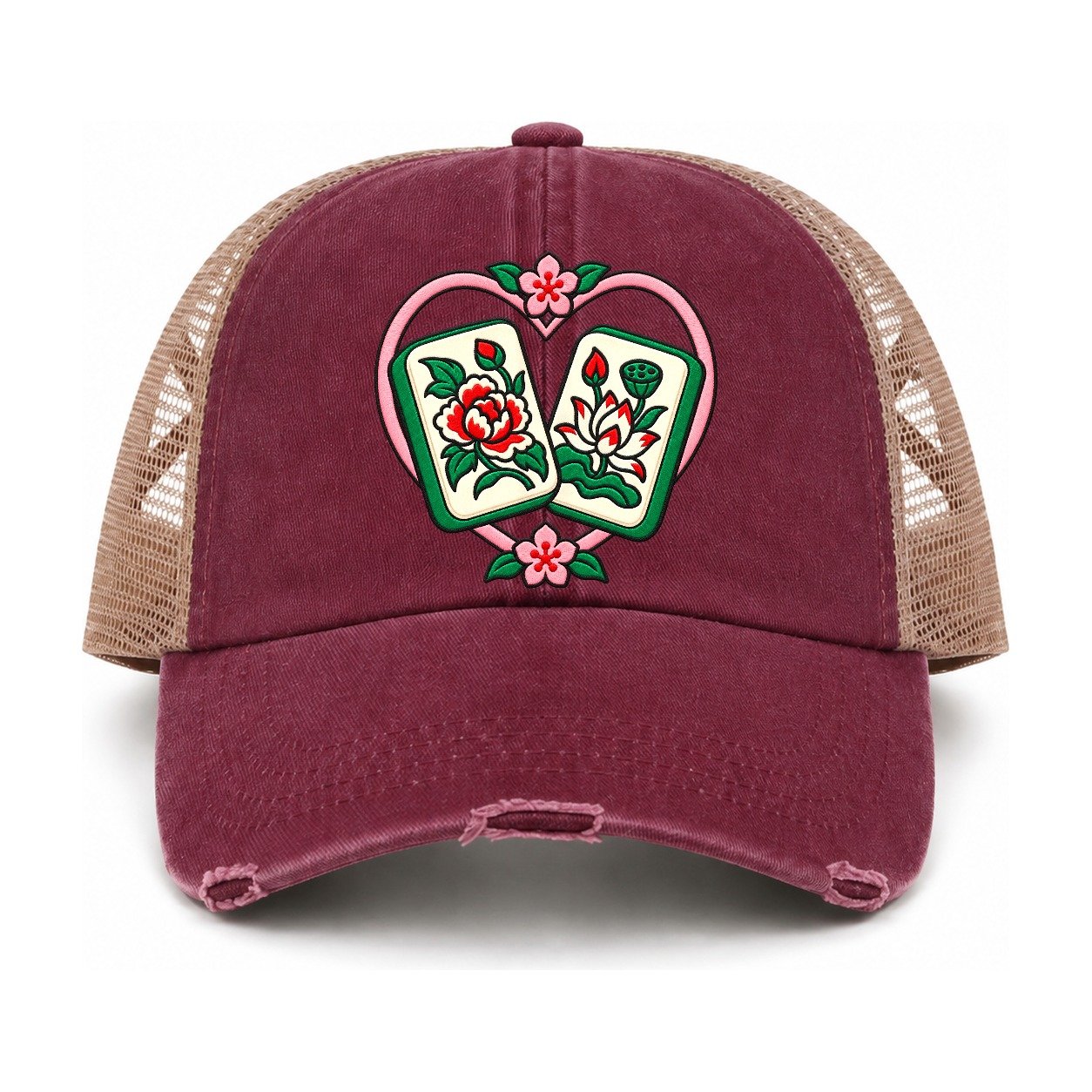 Burgundy-Khaki — front view