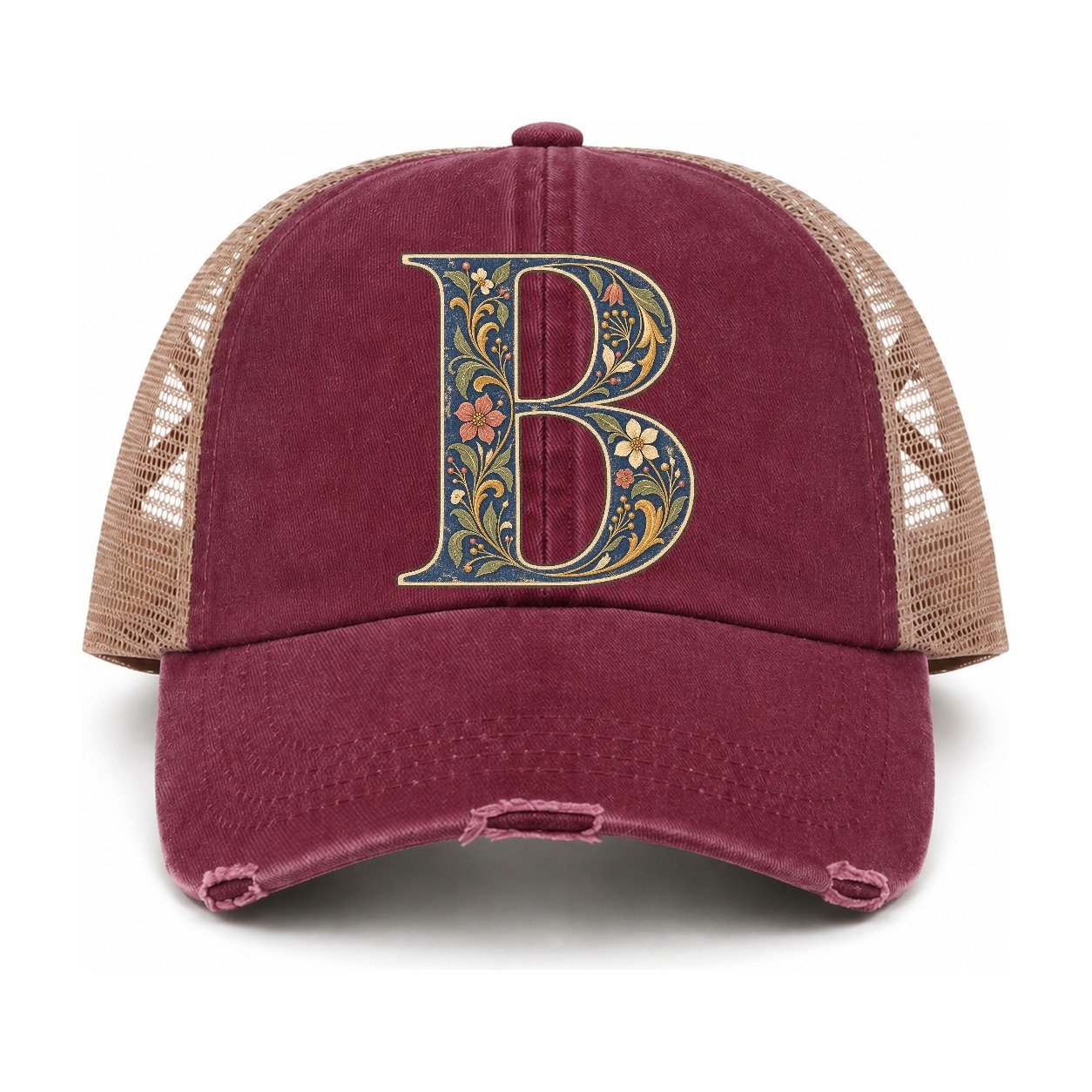 Burgundy-Khaki — front view