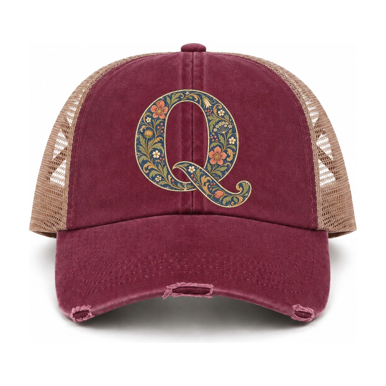 Burgundy-Khaki — front view