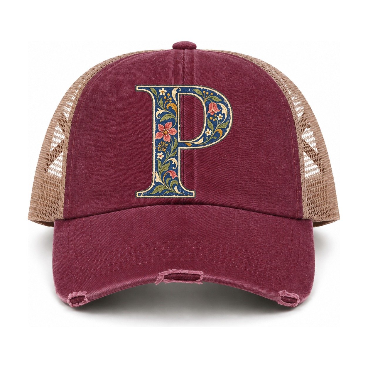 Burgundy-Khaki — front view