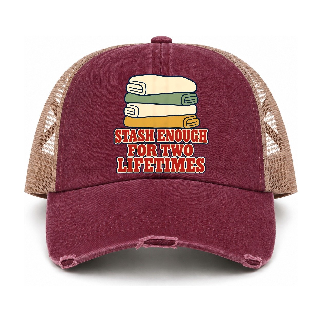 Burgundy-Khaki — front view