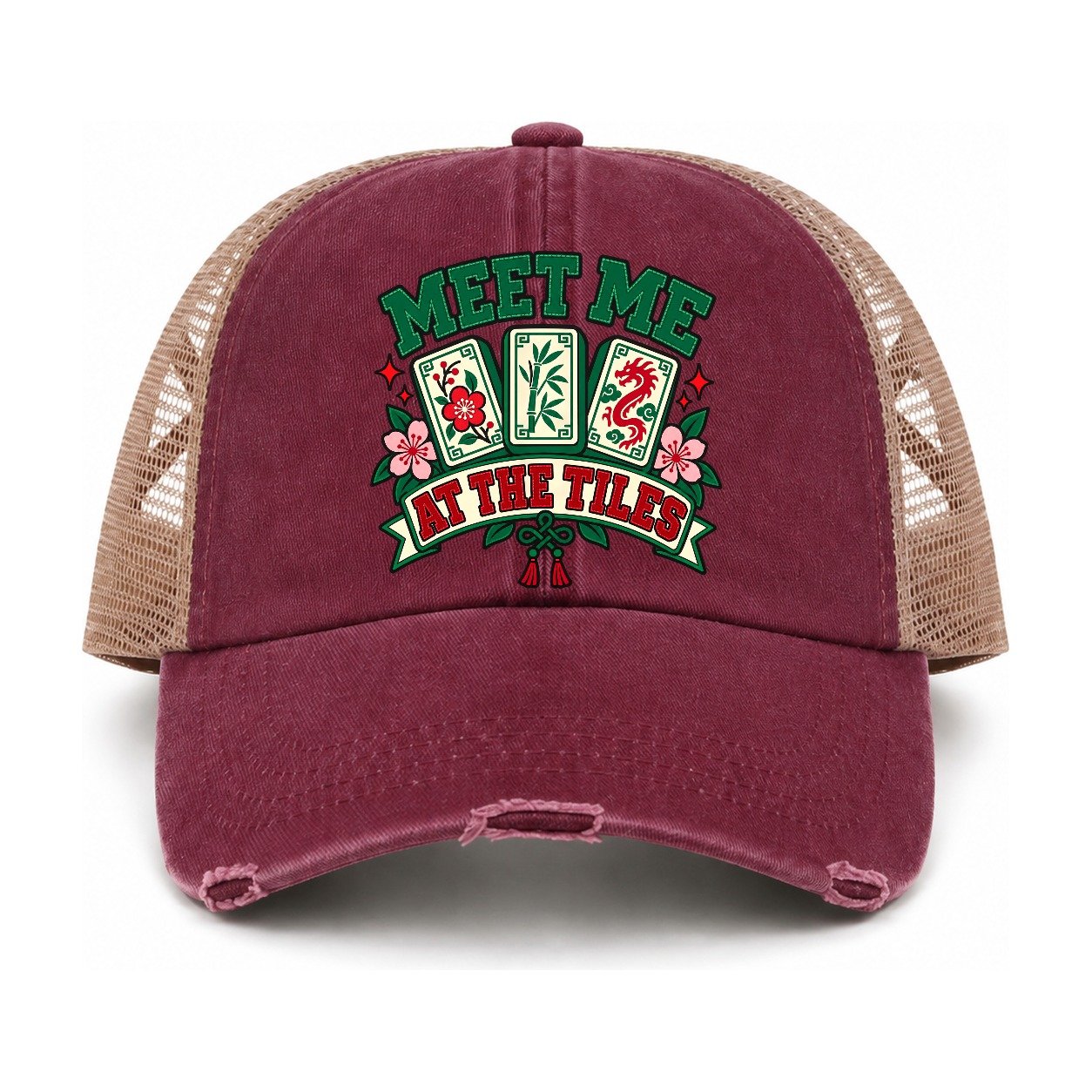 Burgundy-Khaki — front view