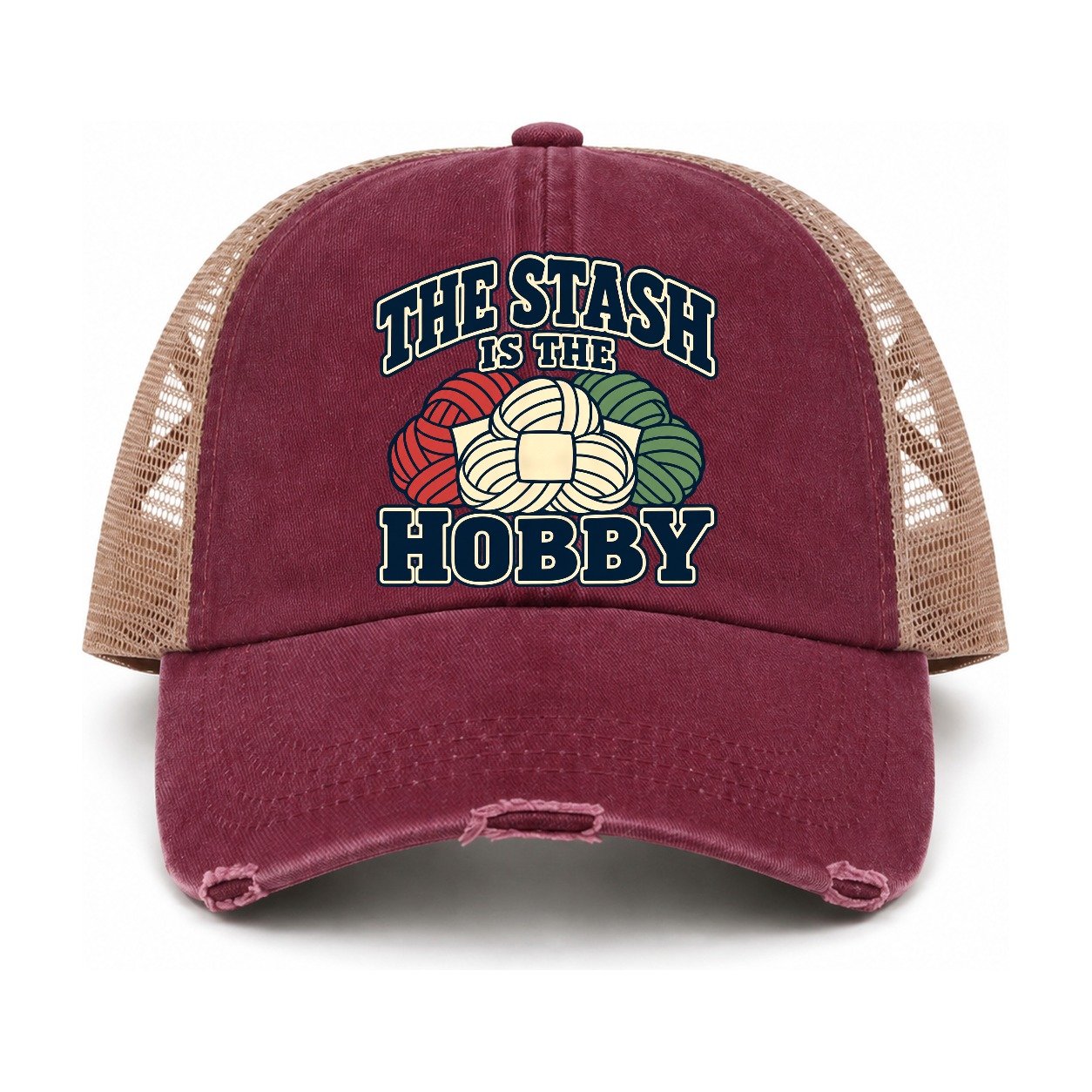 Burgundy-Khaki — front view